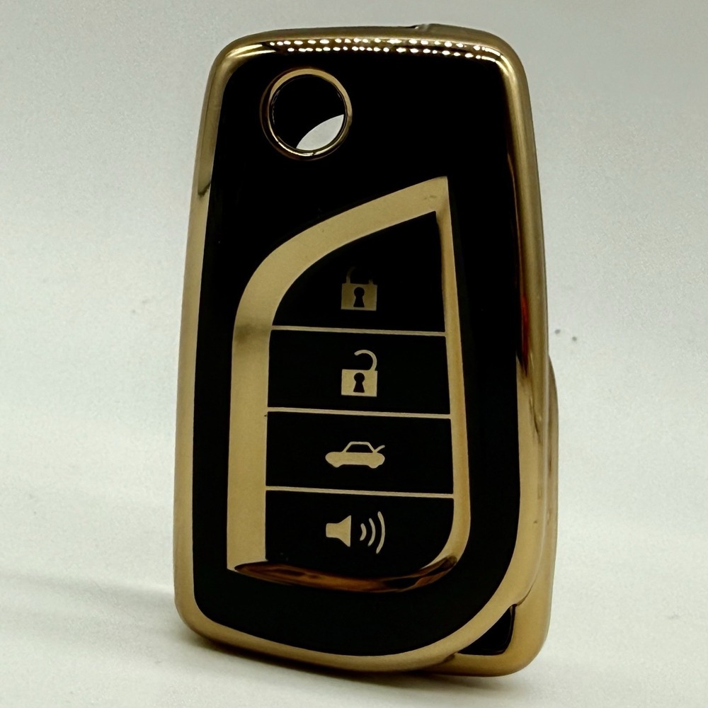 Black Key Fob Skin 4 Button for Toyota Camry 2018-2022, Corolla 2020-2021‎
